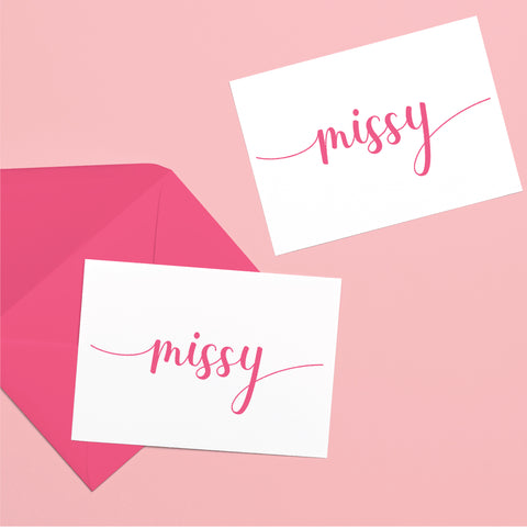 Large Script Personalized Folded Notes