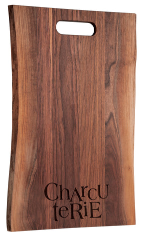 24" Live Edge Single Handle Walnut Board - Charcuterie