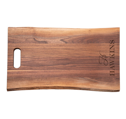 24" Live Edge Single Handle Walnut Board