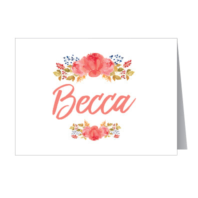 Personalized Botanical Note Cards - Set of 10