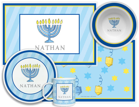 4-Piece Tabletop set - "Happy Hanukkah"