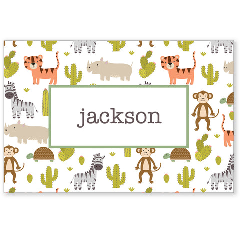 Personalized Kids Note Cards - Set of 10 - Safari