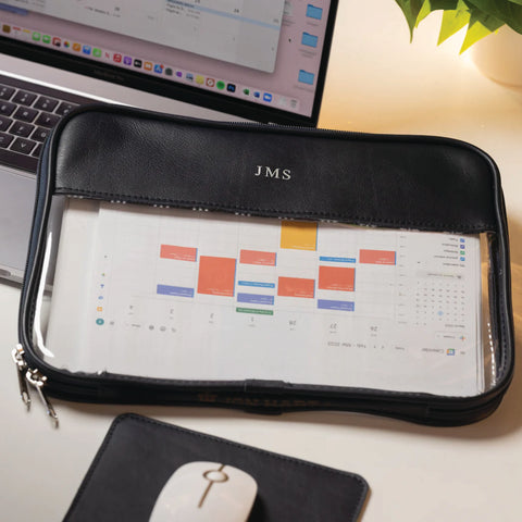 Jon Hart Leather Clear Folio