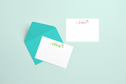 "A little note from..." Personalized Flat Notecards