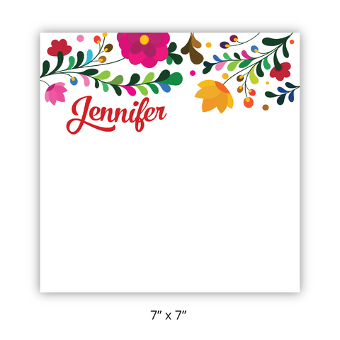 Personalized "Fiesta Flowers" Chunky Notepad