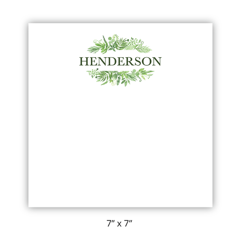 Personalized Botanical "Henderson" Chunky Pad