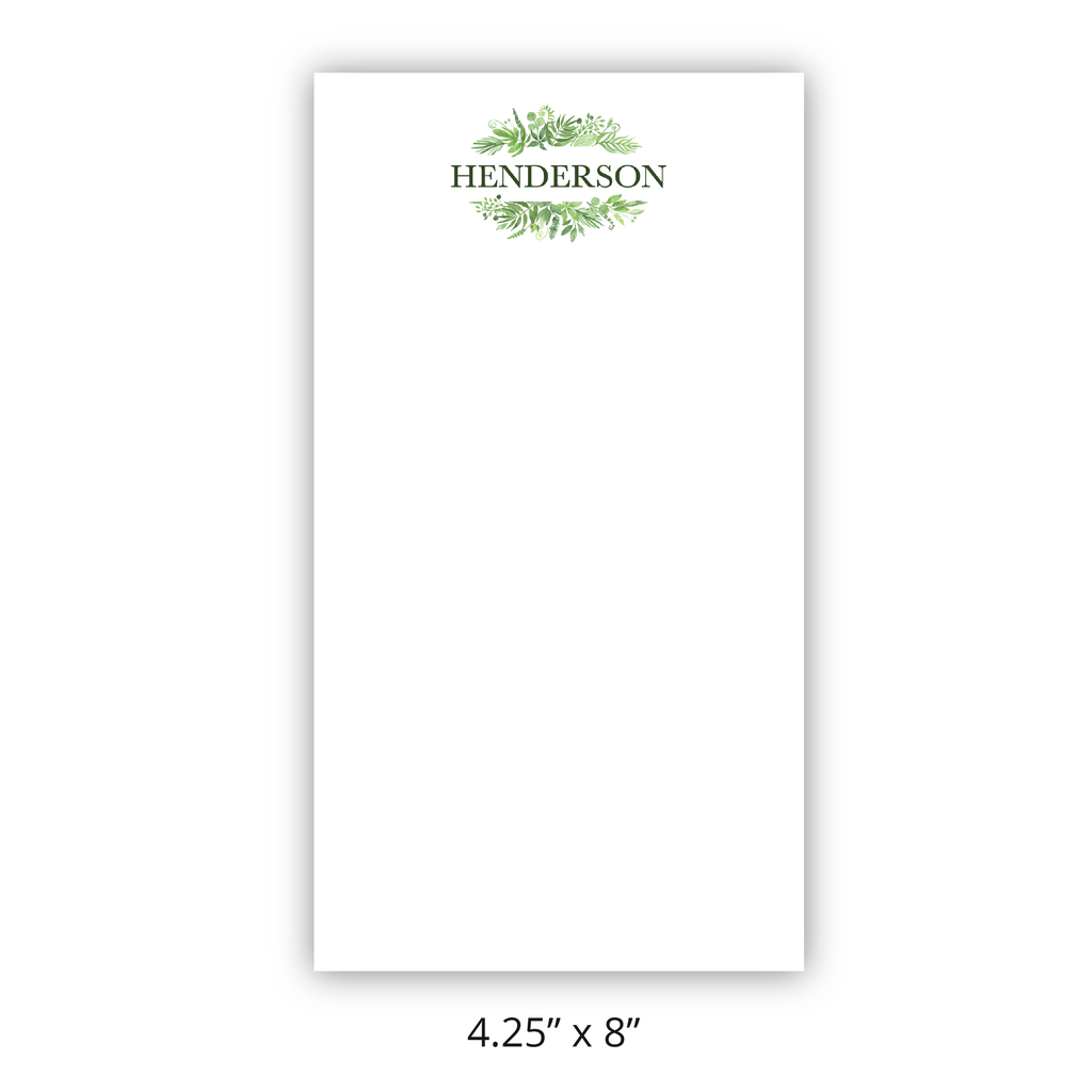 Personalized Botanical "Henderson" Chunky Pad