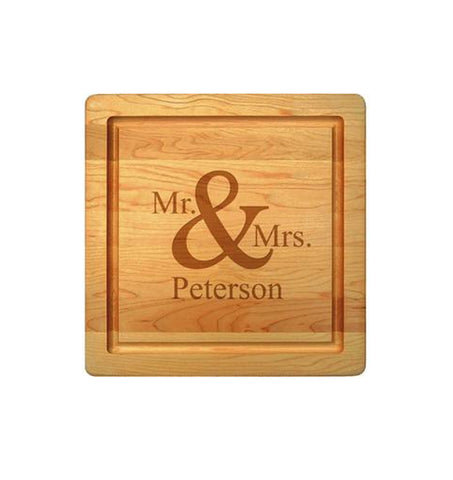 "Mr. & Mrs." Cutting Board - 12" Square