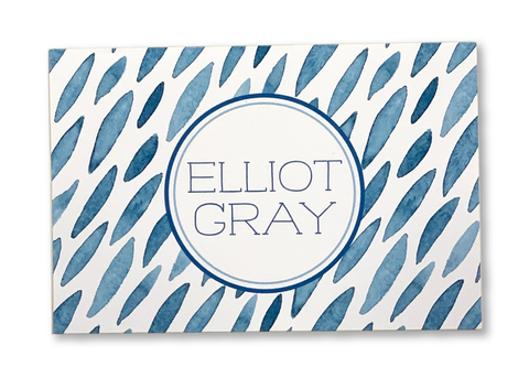 Personalized Note Cards - Set of 10 - Blue Feathers