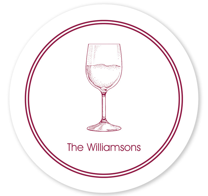 Personalized Coasters - Wine Glass