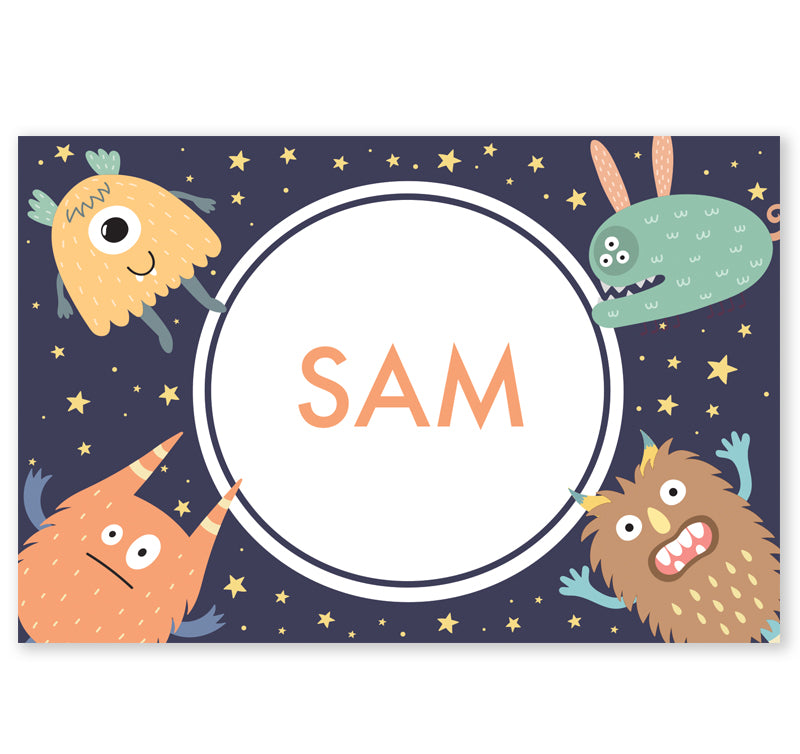 Personalized Kids Note Cards - Set of 10 - Monsters